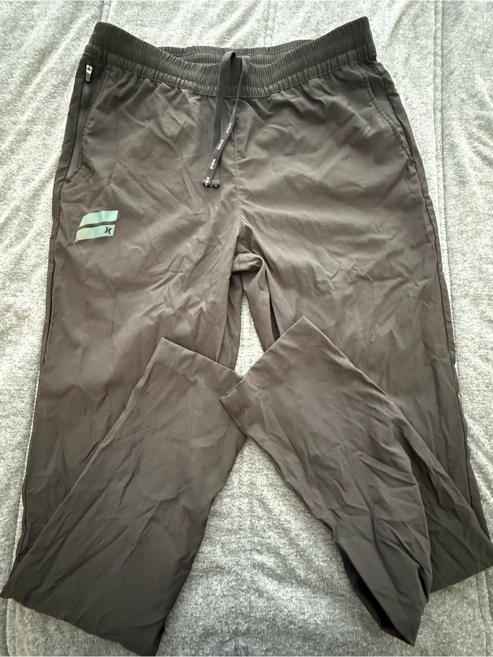 Hurley Men's Black Jogger Pants with Mint Accent